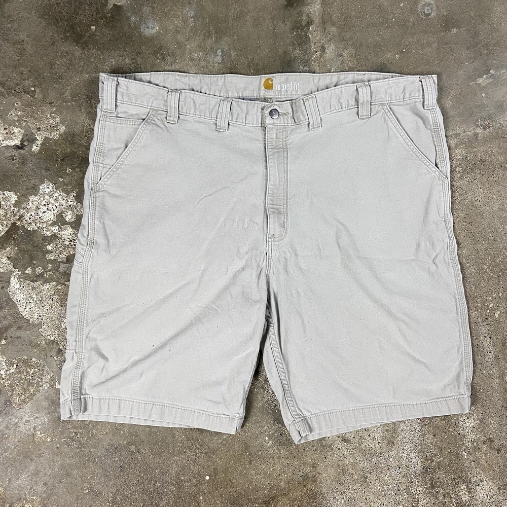 Carhartt Canvas Carpenter‎ Shorts Size 46 Beige Relaxed Fit Outdoor Work Wear